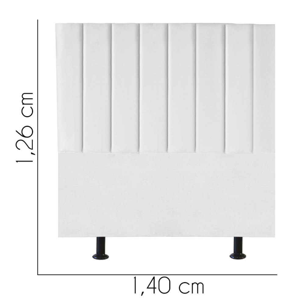 Cabeceira Estofada Casal 140CM Karla Suede Branco - D A DECOR