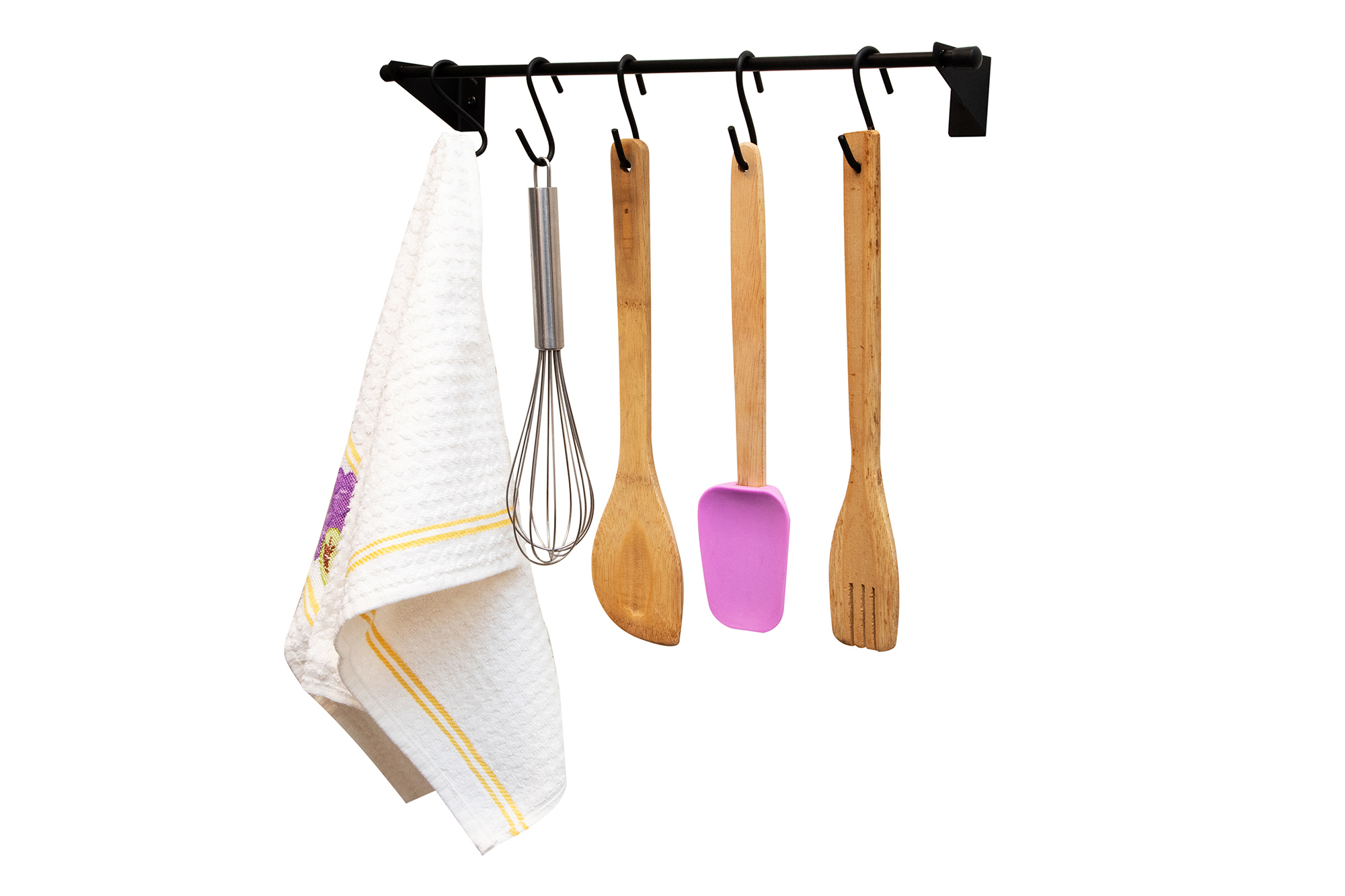 Barra Utensílios organizador P/ cozinha 5 ganchos Swing - 35cm