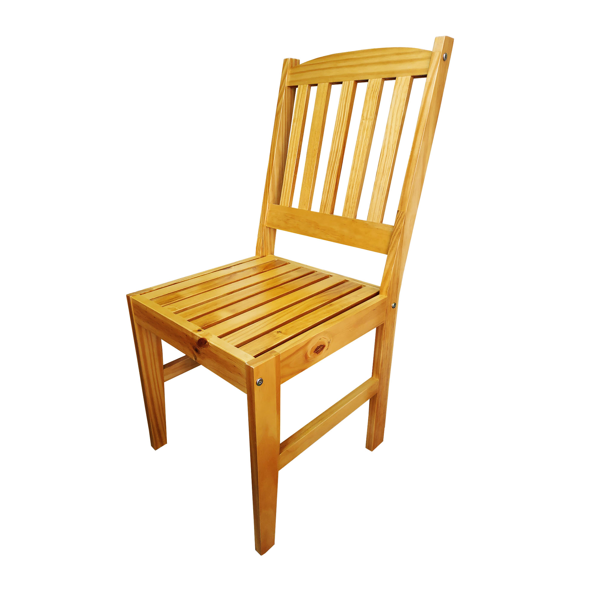 Cadeira de Jantar Envernizada Madeira Rústica Cozinha Maciça