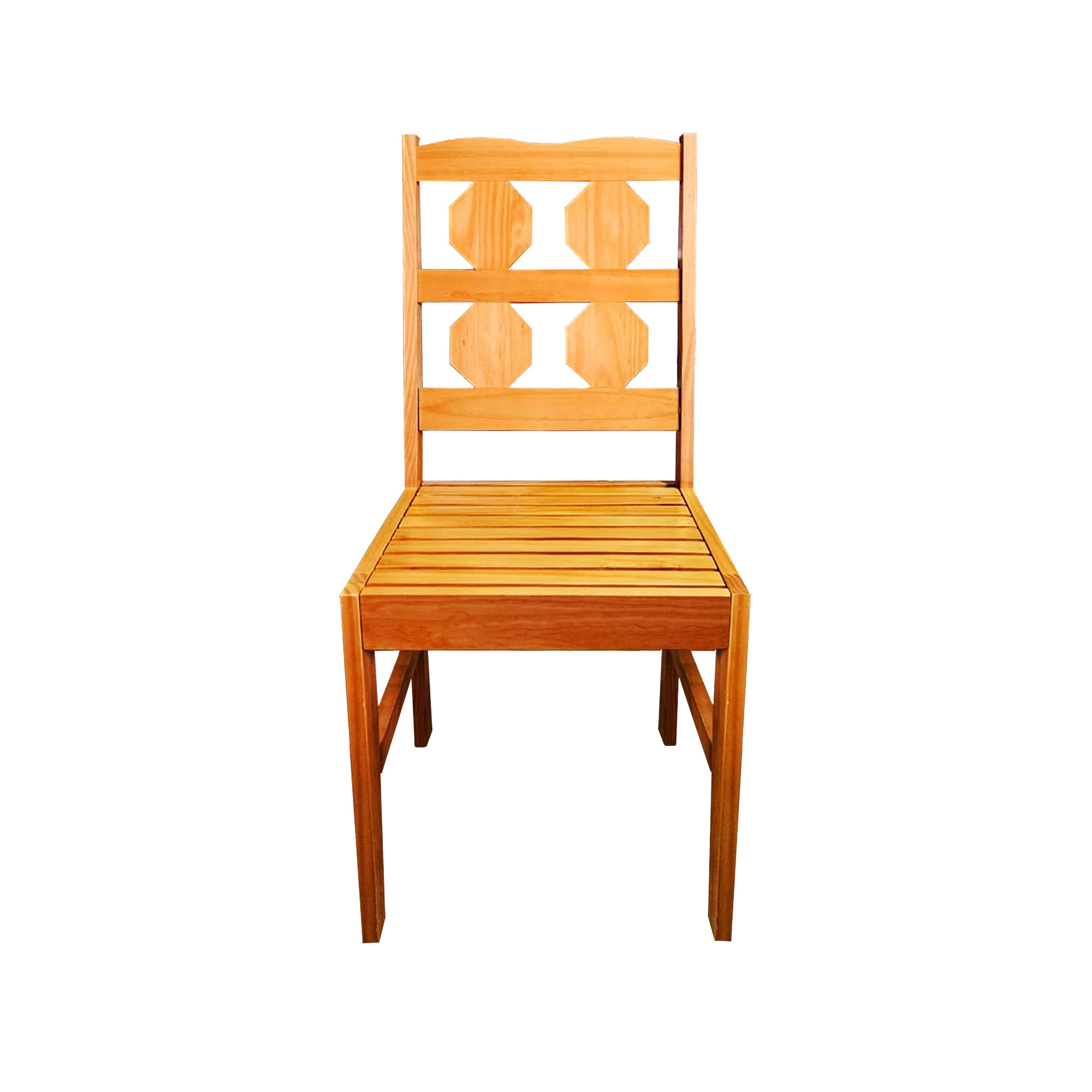 Conjunto 2 Cadeiras Sala De Jantar Madeira Maciça Design Colmeia Envernizada Mel