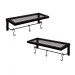 Conjunto Prateleiras Industrial Multiuso Decorativa Cozinha c/ 3 Ganchos Preta