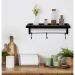 Conjunto Prateleiras Industrial Multiuso Decorativa Cozinha c/ 3 Ganchos Preta