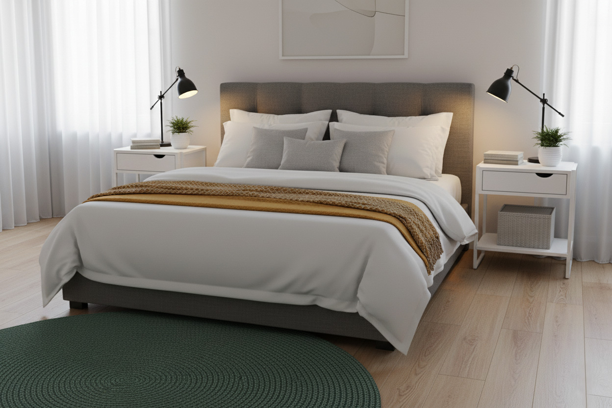 KIT 2  Mesas de Cabeceira Mordomo Lateral Cama Com Gaveta Nicho Minimalista Branco