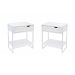 KIT 2  Mesas de Cabeceira Mordomo Lateral Cama Com Gaveta Nicho Minimalista Branco