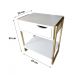 KIT 2 Mesas de Cabeceira Mordomo Lateral Cama Com 1 Gaveta Branco / Dourado