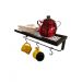 KIT 2 Prateleiras de Tela Decorativas Cozinha Porta Toalhas e Utensílios Metal Preto