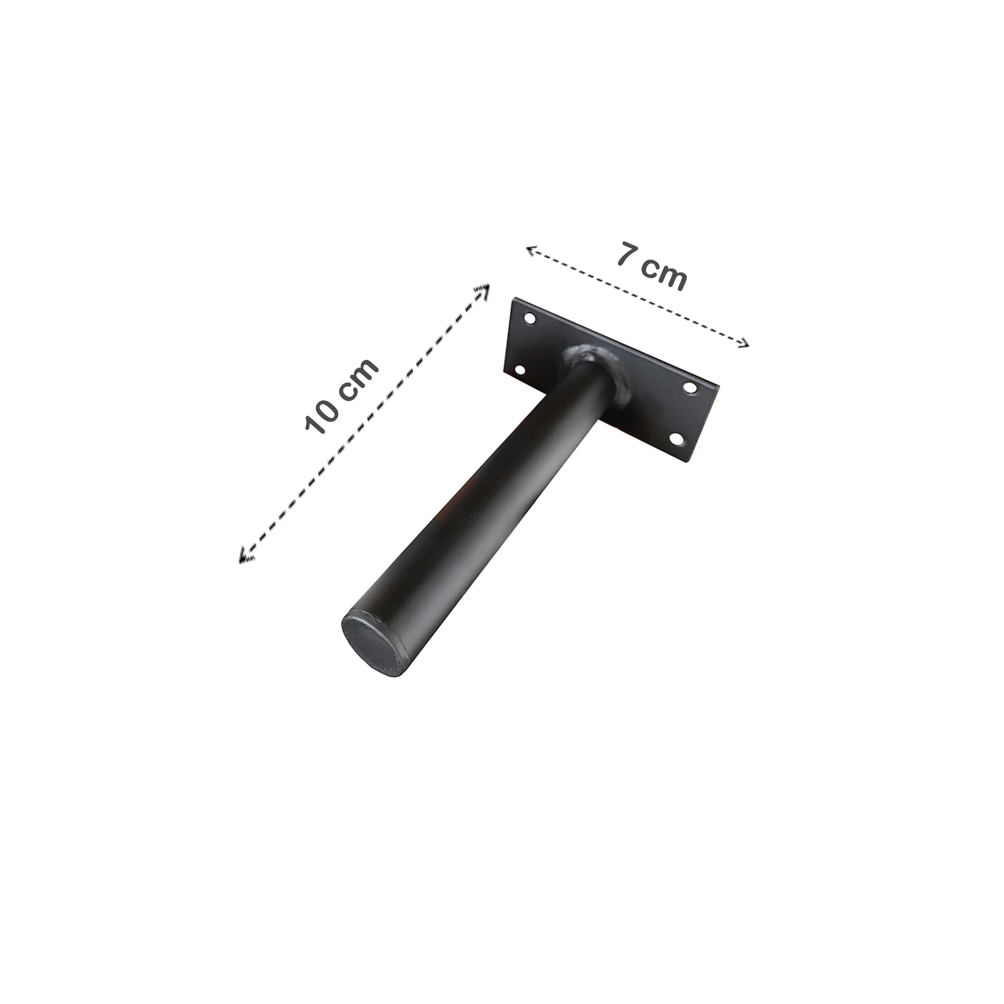 KIT 4 Pés de Metal 10cm Preto Multiuso Para Armário Mesas de Cabeceiras e Camas
