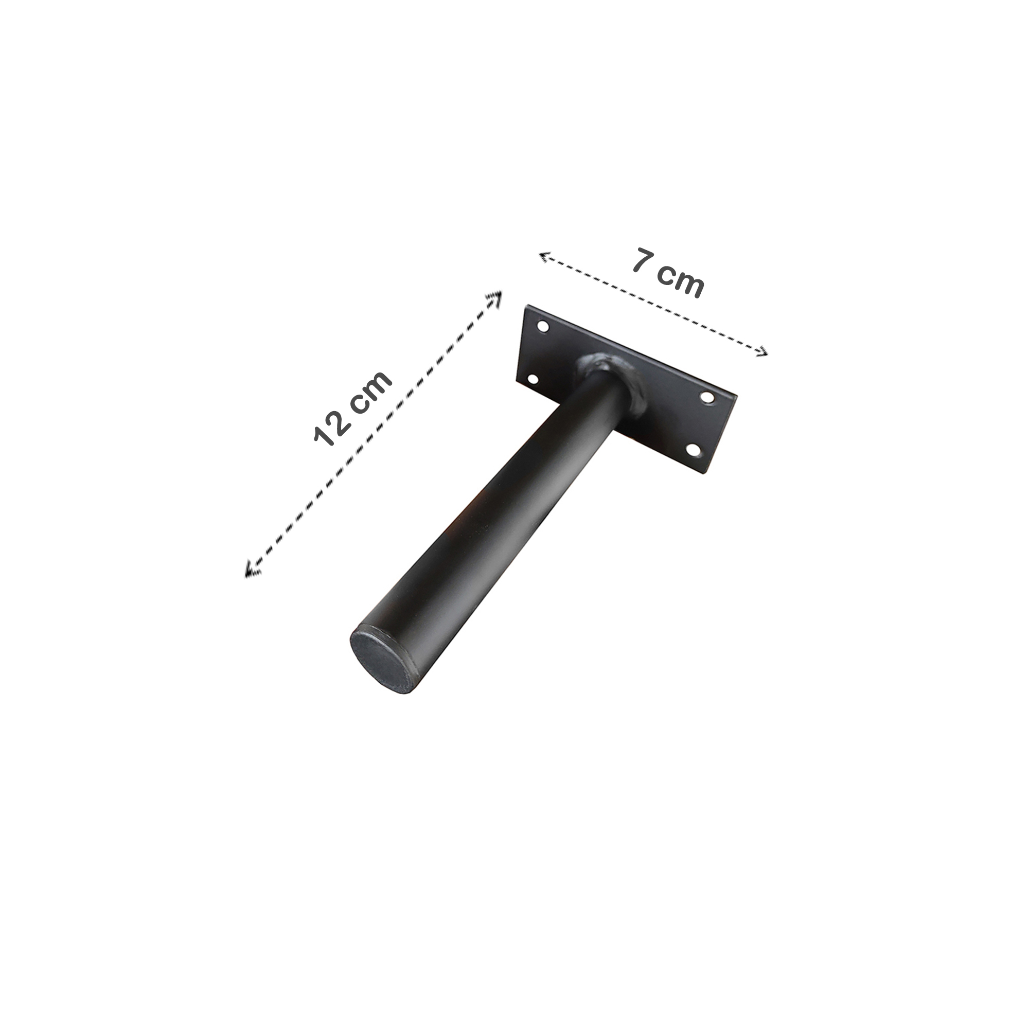 KIT 4 Pés de Metal 12cm Preto Multiuso Para Armário Mesas de Cabeceiras e Camas