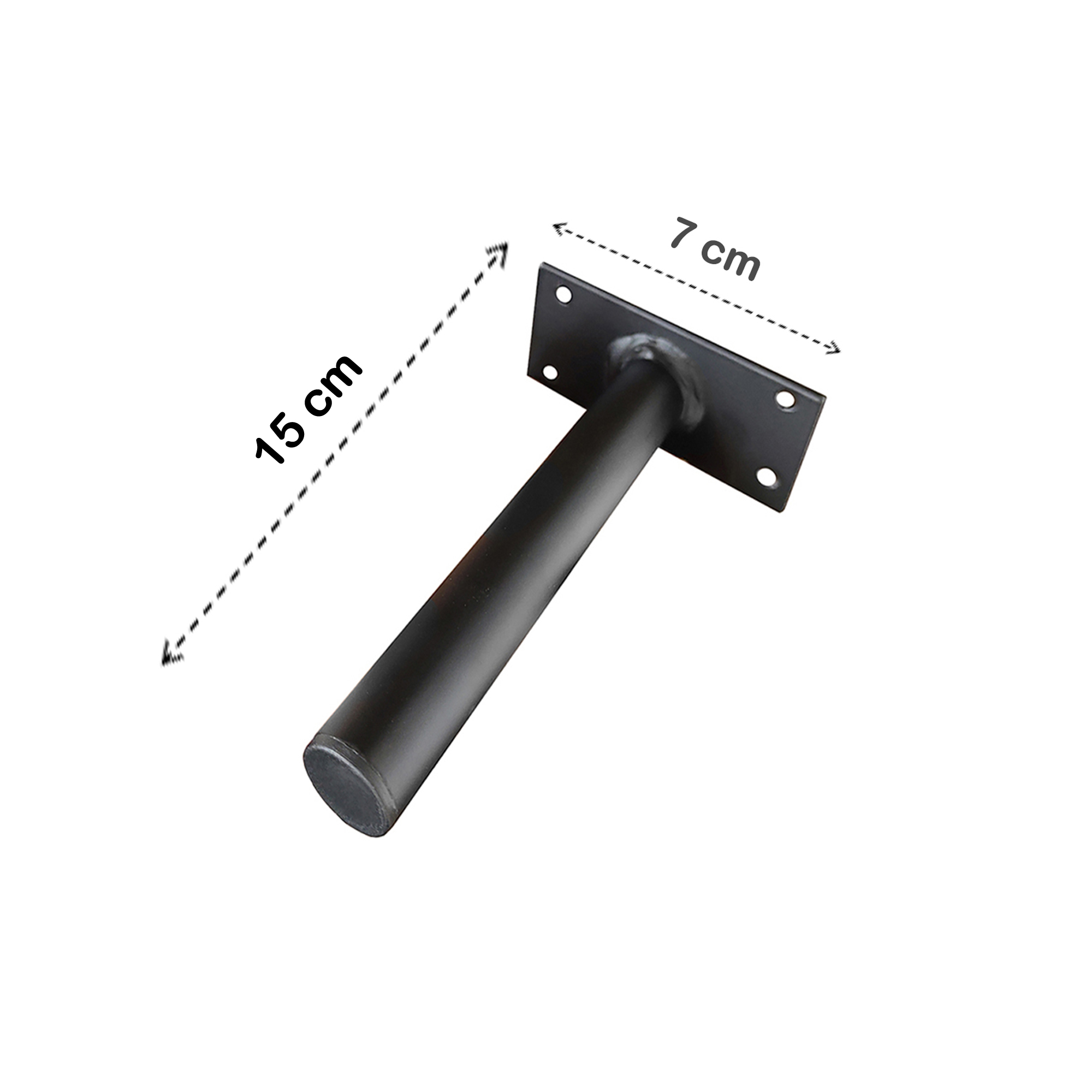 KIT 4 Pés de Metal 15 cm Preto Multiuso Para Armário Mesas de Cabeceiras e Camas
