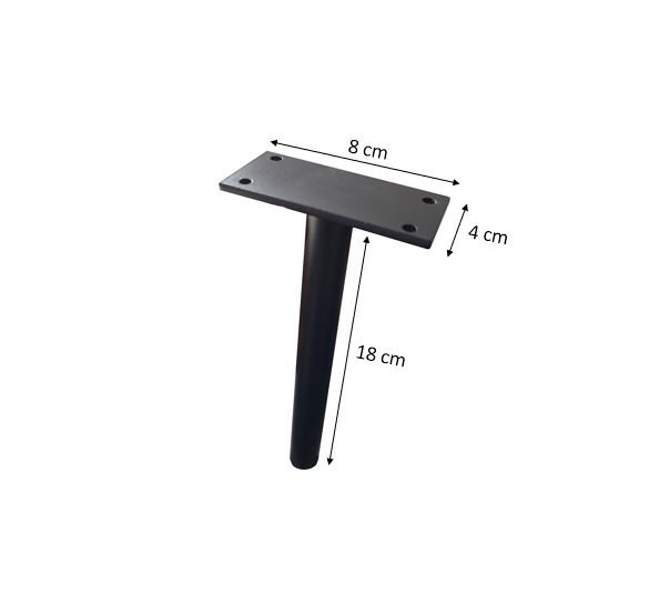 KIT 4 Pés de Metal 18cm Preto Multiuso Para Armário Mesas de Cabeceiras e Camas