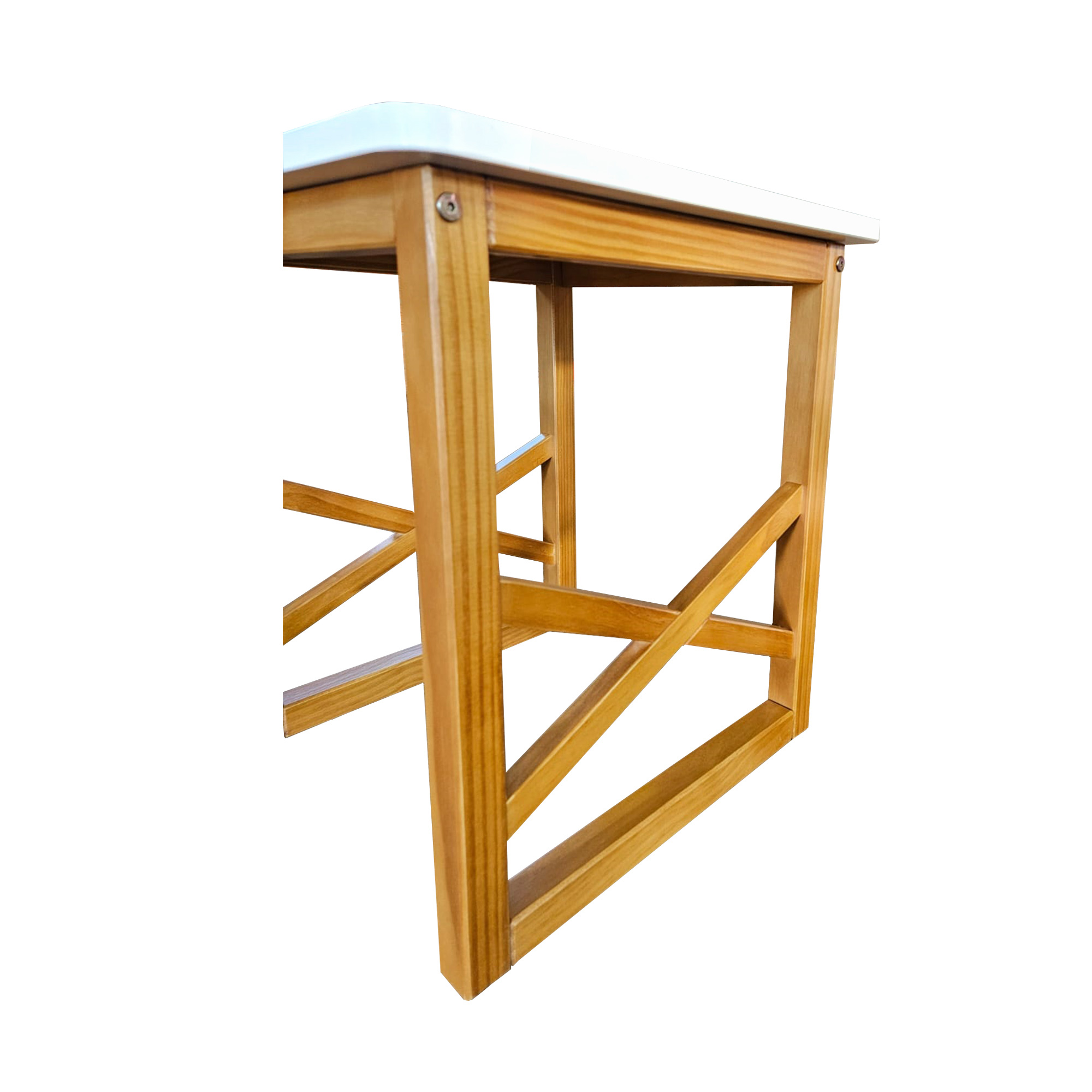 Mesa Apoio Madeira Branco Mesinha Decoração organização