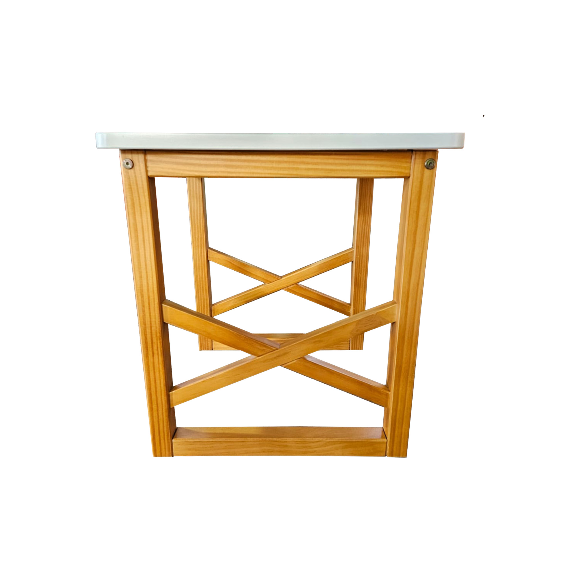 Mesa Apoio Madeira Branco Mesinha Decoração organização