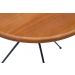 Mesa Lateral Redonda Apoio de Sofa Pé Palito Metal Madeira Preta