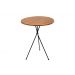 Mesa Lateral Redonda Apoio de Sofa Pé Palito Metal Madeira Preta