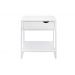 Mesa de Cabeceira Branca 1 Gaveta Móvel Quarto  Apoio Lateral de Cama