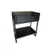 Mesa de Cabeceira Mordomo Black Com 1 Gaveta Móvel Apoio Lateral de Cama
