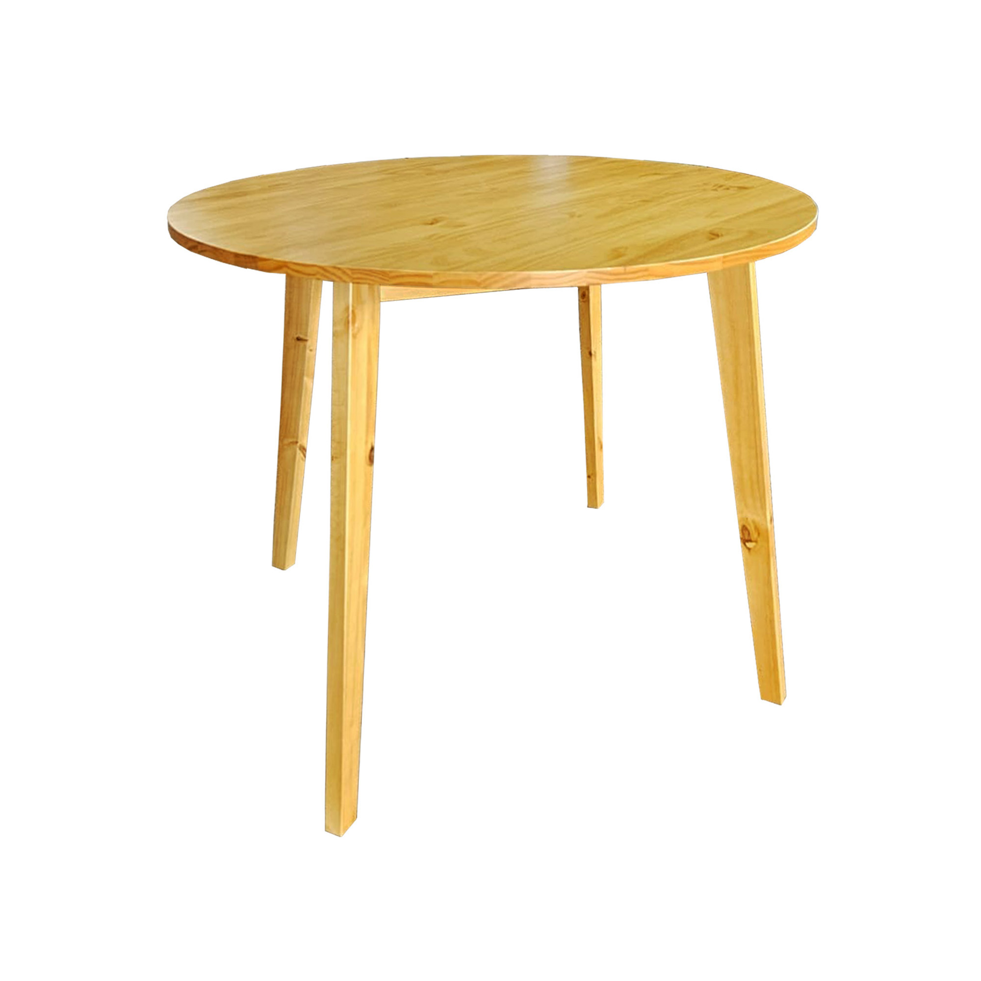 Mesa de Jantar Cozinha Madeira Maciça Envernizada Redonda 100cm - 4 lugares