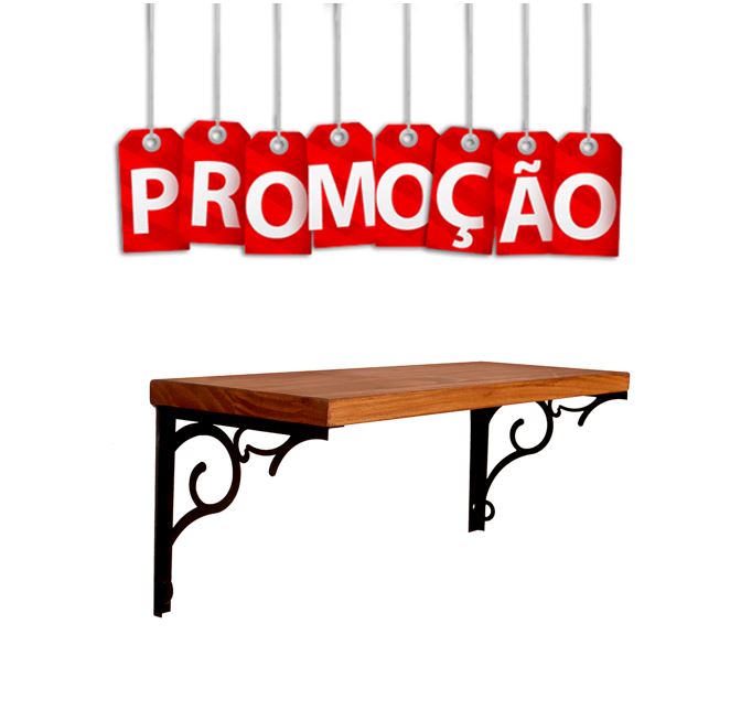 Prateleira de Parede Kalise 45cm Nicho Suspenso com Metal Madeira