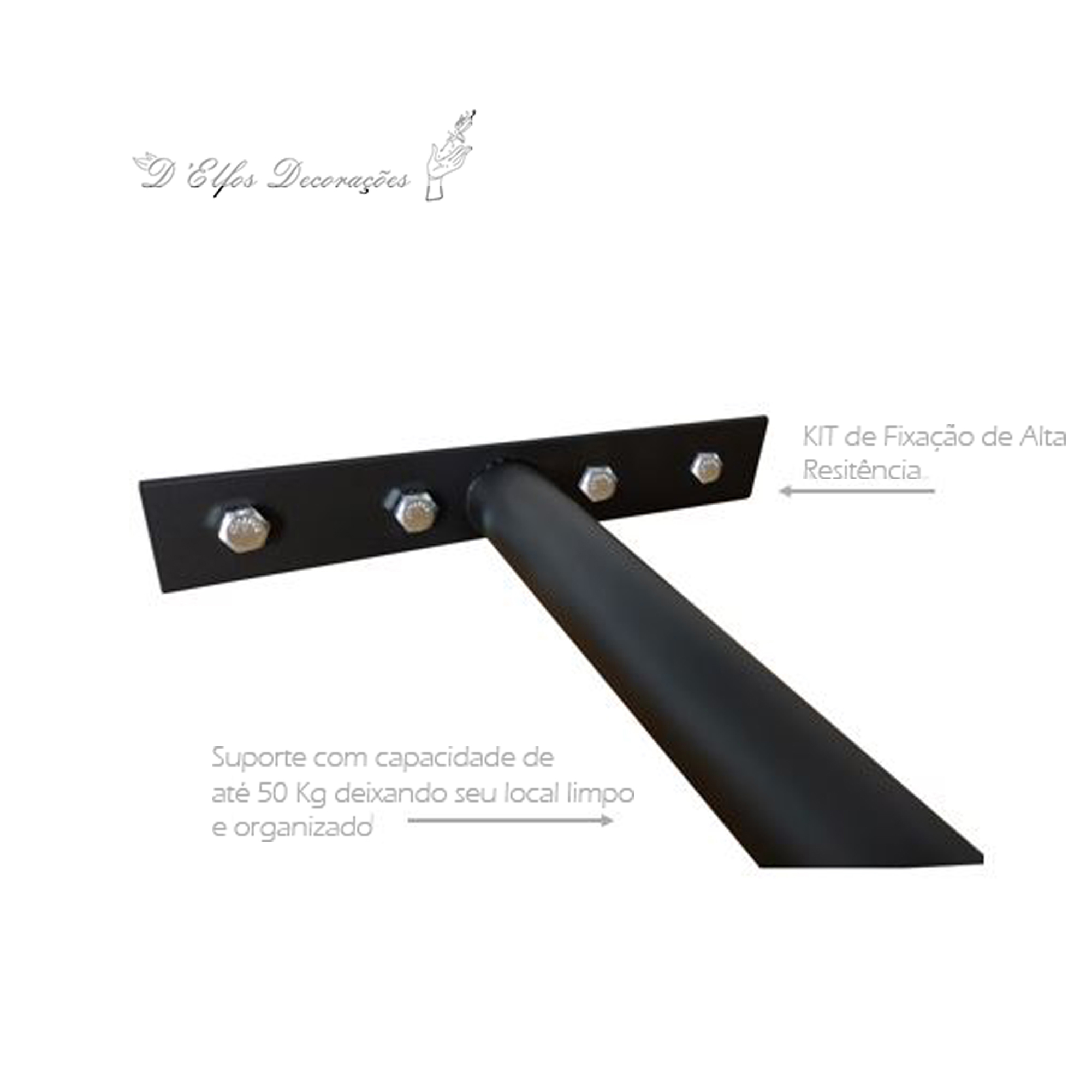 Suporte de Anilhas para Parede Expositor de Academia 50 Kg Capacidade Ferro