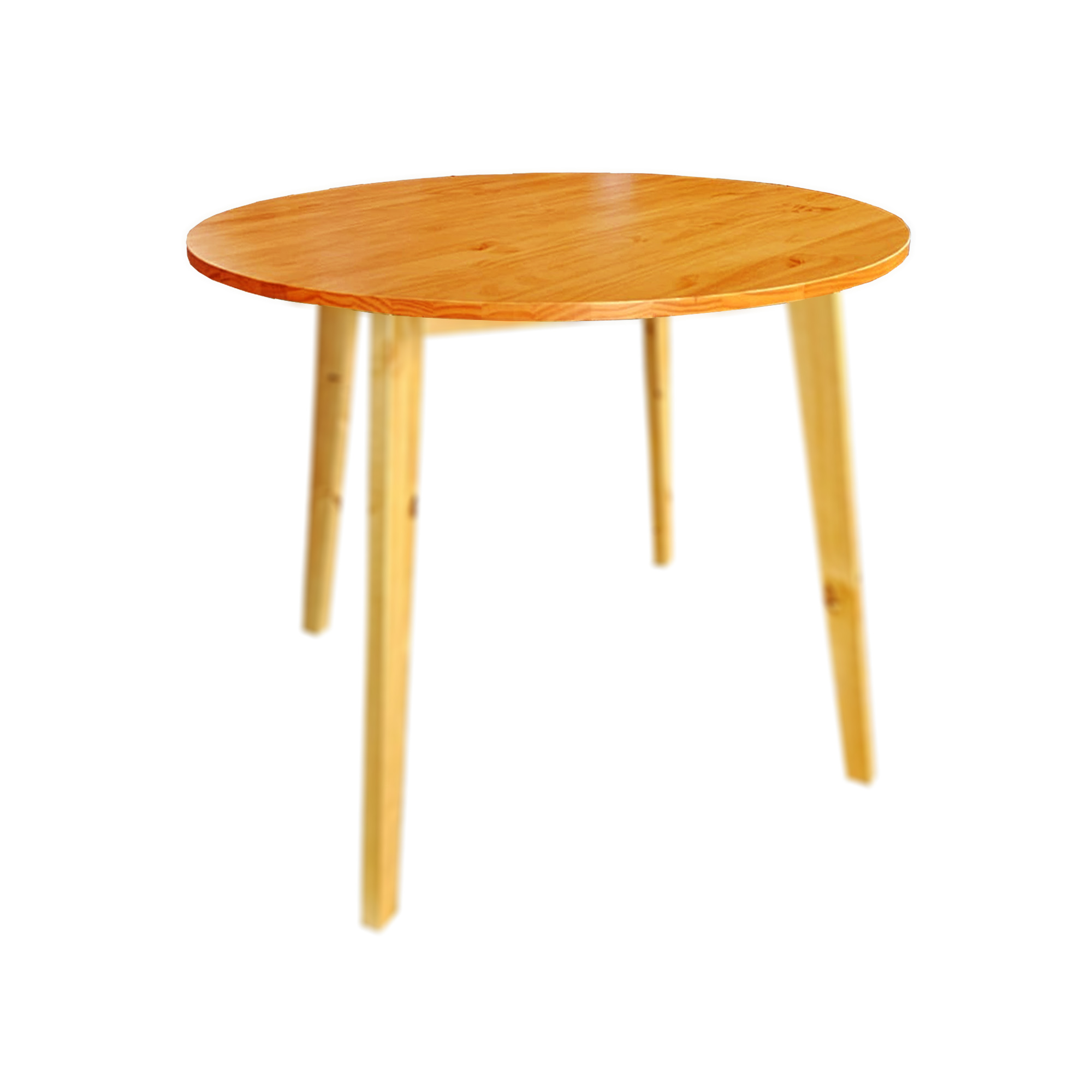 Tampo Mesa de Jantar Redonda 90cm 4 Lugares Cozinha Reformada Cor Nozes Pinus Maciço