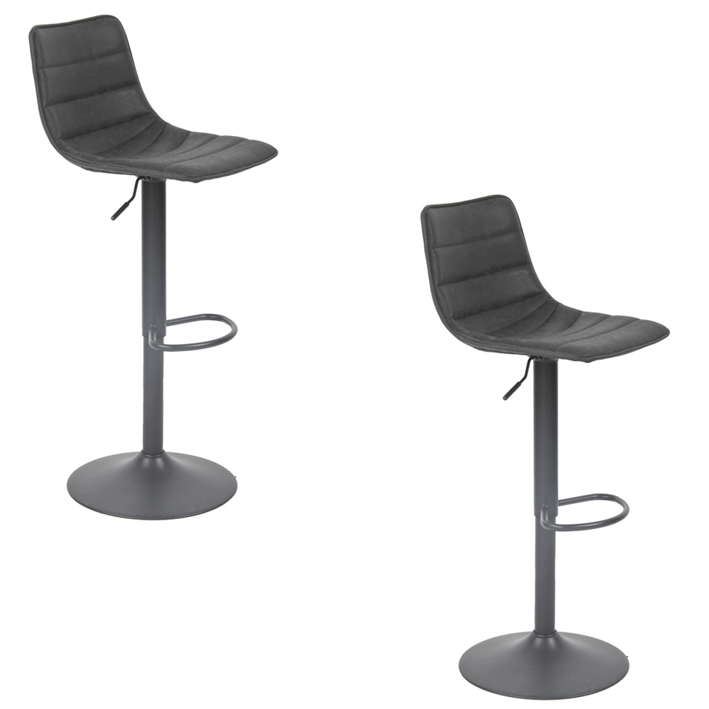Banqueta Alta Kit 2 Bete Preto Base Giratória de Metal Preto R02 - D'Rossi