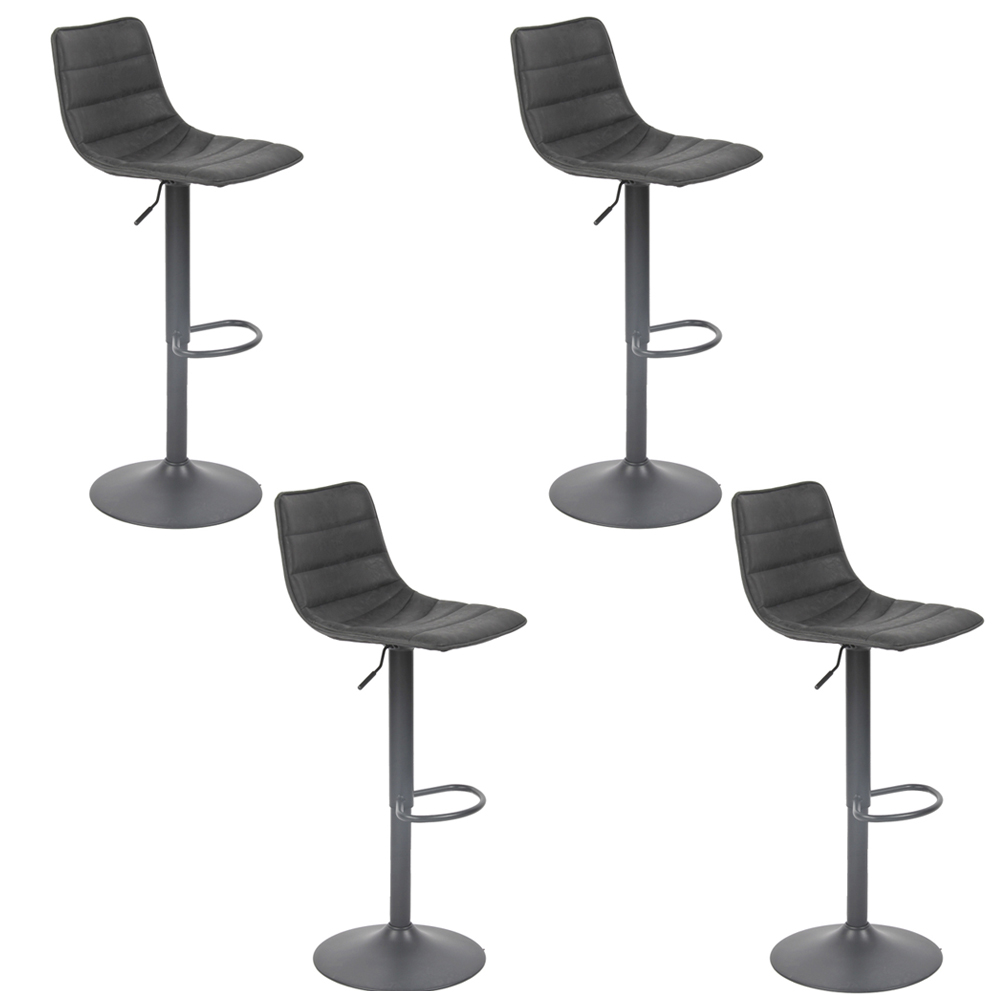 Banqueta Alta Kit 4 Bete Preto Base Giratória de Metal Preto R02 - D'Rossi