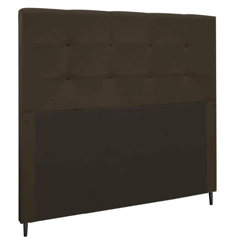 Cabeceira Casal Cama Box 140cm para Quarto Luna Suede Marrom M11 - D'Rossi