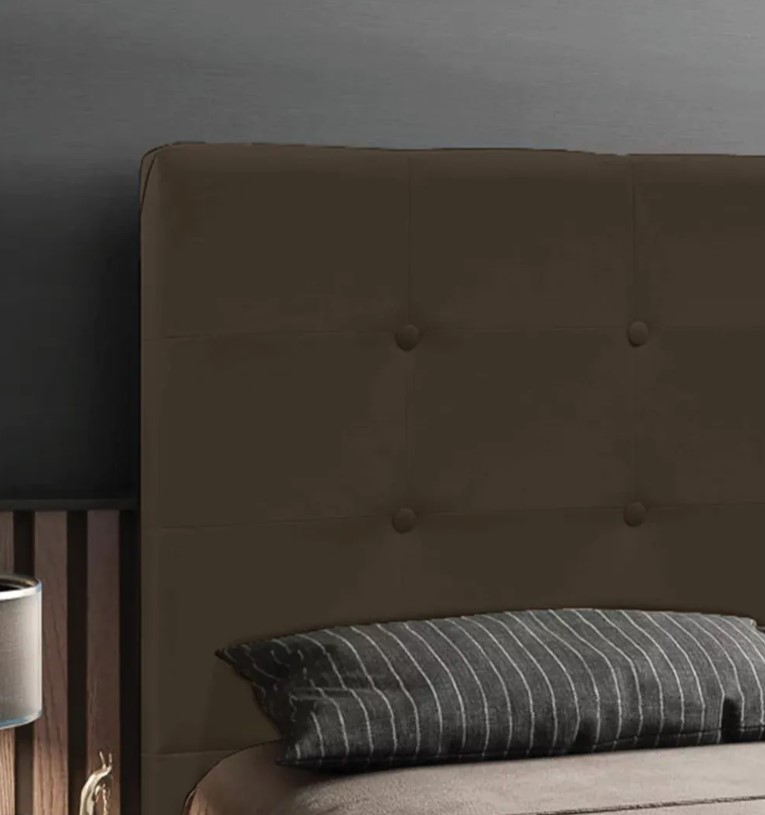 Cabeceira Casal Cama Box 140cm para Quarto Luna Suede Marrom M11 - D'Rossi