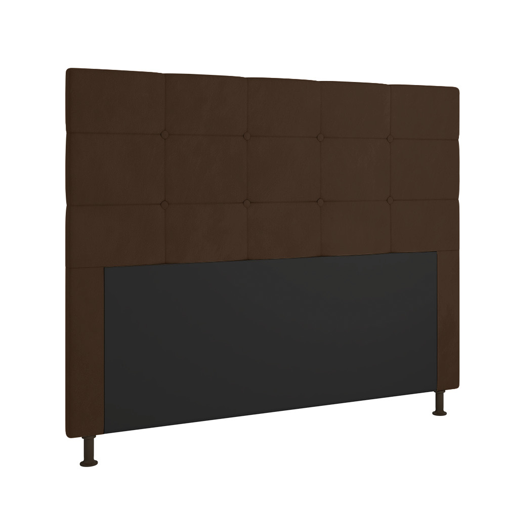Cabeceira Casal Cama Box 140cm para Quarto Stambul Suede Marrom M11 - D'Rossi