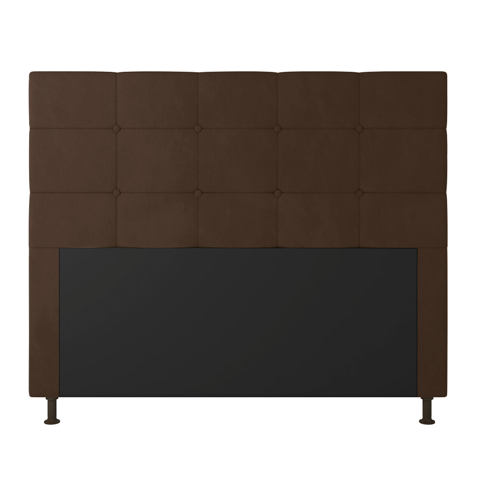 Cabeceira Casal Cama Box 140cm para Quarto Stambul Suede Marrom M11 - D'Rossi