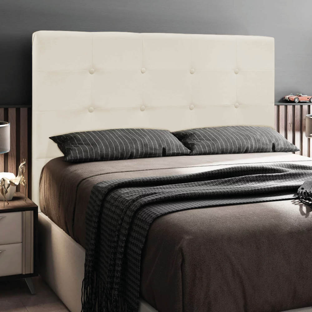 Cabeceira Casal Queen Cama Box 160cm para Quarto Luna Suede Bege M11 - D'Rossi