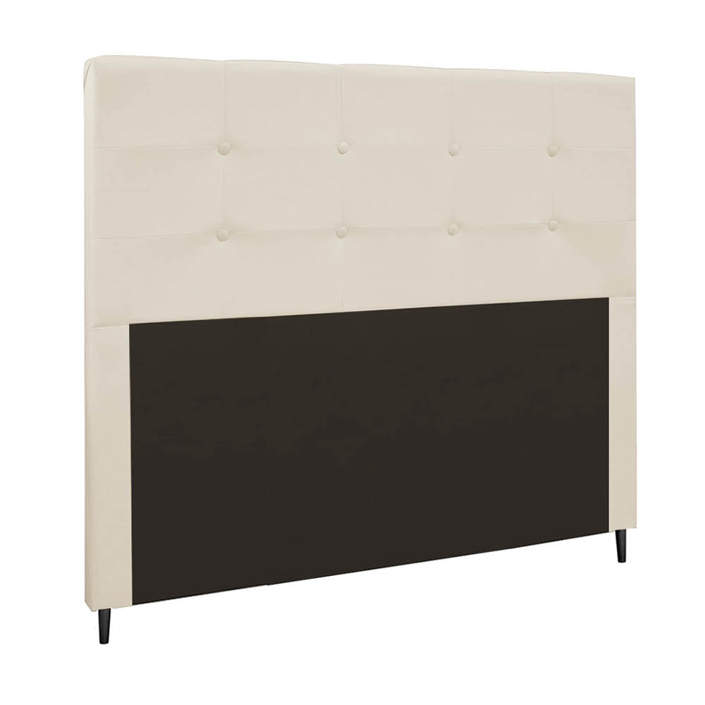 Cabeceira Casal Queen Cama Box 160cm para Quarto Luna Suede Bege M11 - D'Rossi