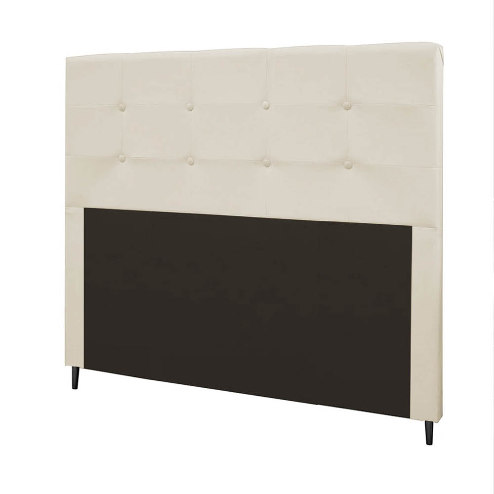 Cabeceira Casal Queen Cama Box 160cm para Quarto Luna Suede Bege M11 - D'Rossi