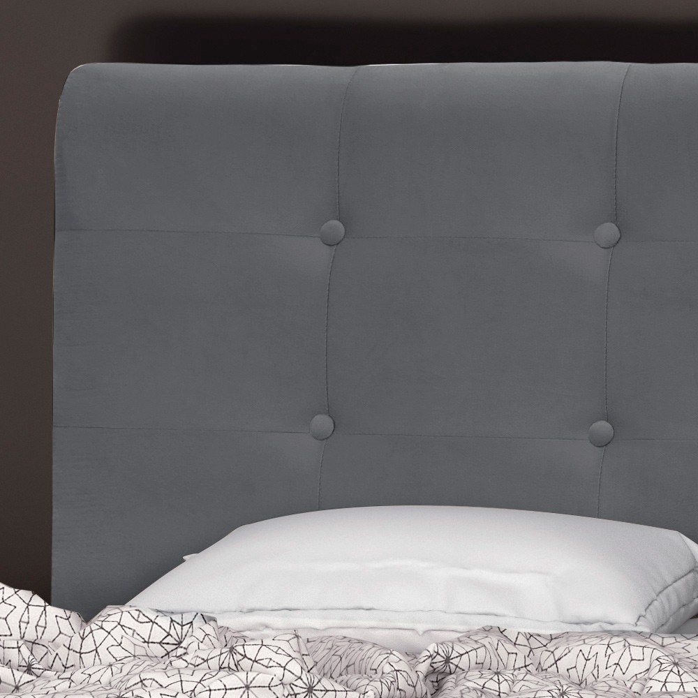 Cabeceira Luna para Cama Box Casal 140 cm Suede Cinza D'Rossi