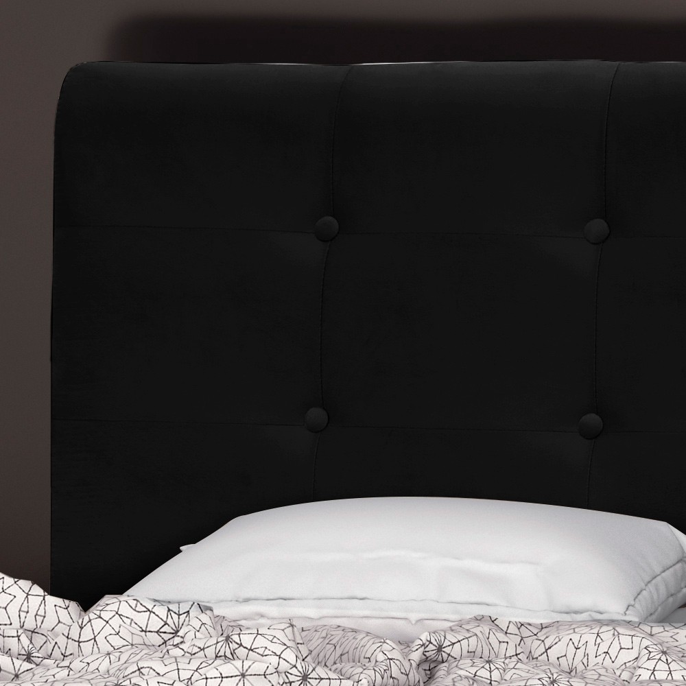 Cabeceira Luna para Cama Box Queen 160 cm Suede Preto D'Rossi