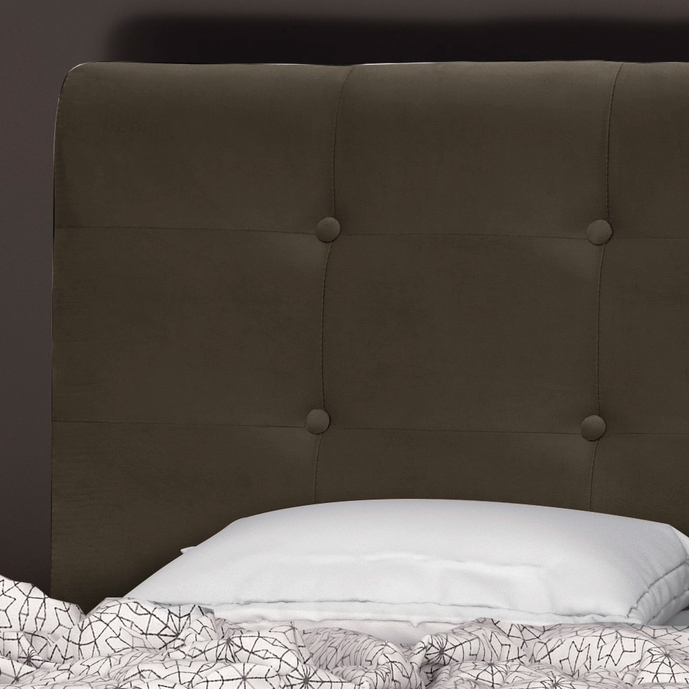 Cabeceira Luna para Cama Box Solteiro 90 cm Suede Marrom D'Rossi