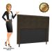 Cabeceira Luna para Cama Box Solteiro 90 cm Suede Marrom D'Rossi