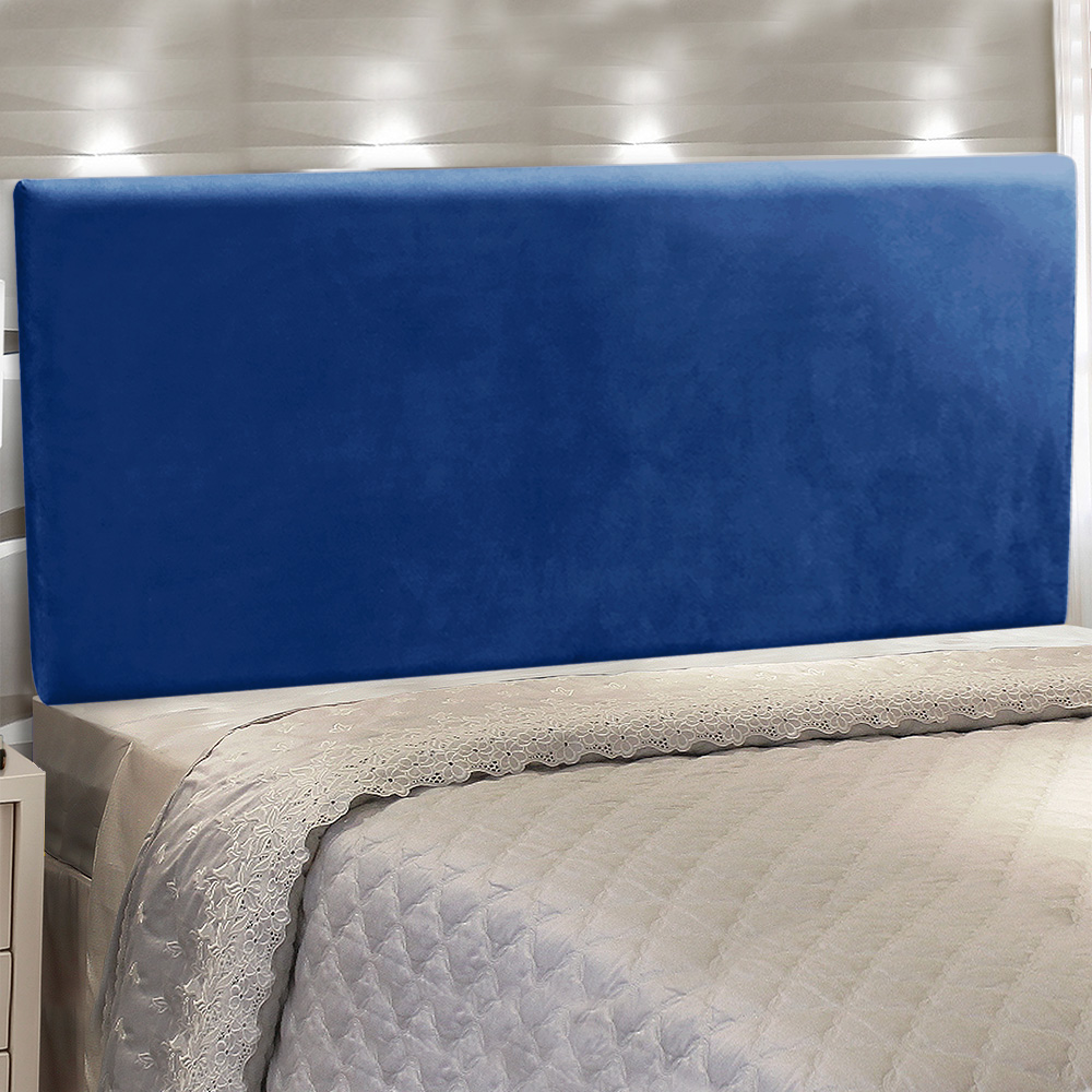 Cabeceira Painel Clean Cama Box Casal 140 cm Suede Azul Royal - D'Rossi