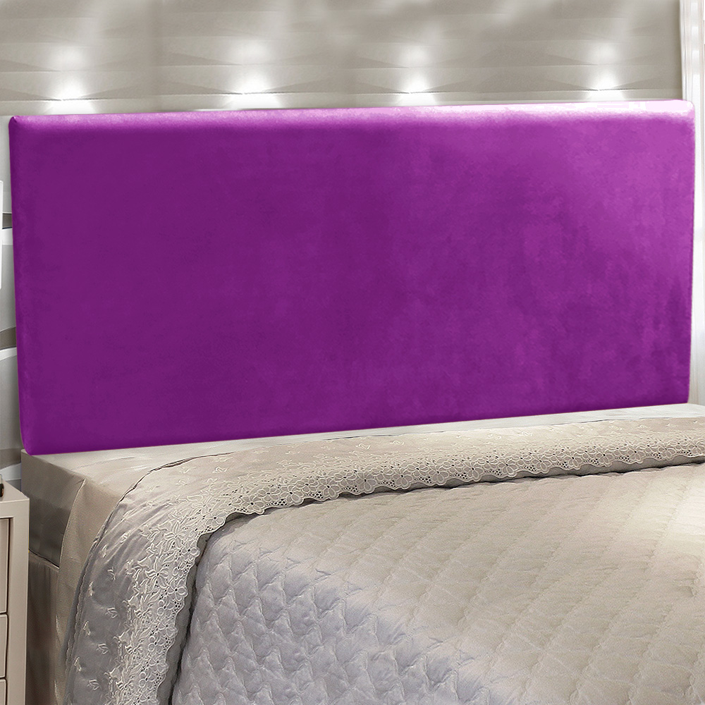 Cabeceira Painel Clean Cama Box Casal 140 cm Suede Roxo - D'Rossi