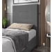 Cabeceira Solteiro Cama Box 90cm para Quarto Luna Suede Cinza M11 - D'Rossi