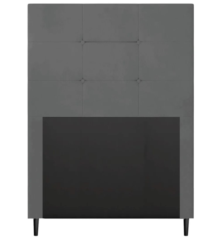 Cabeceira Solteiro Cama Box 90cm para Quarto Luna Suede Cinza M11 - D'Rossi