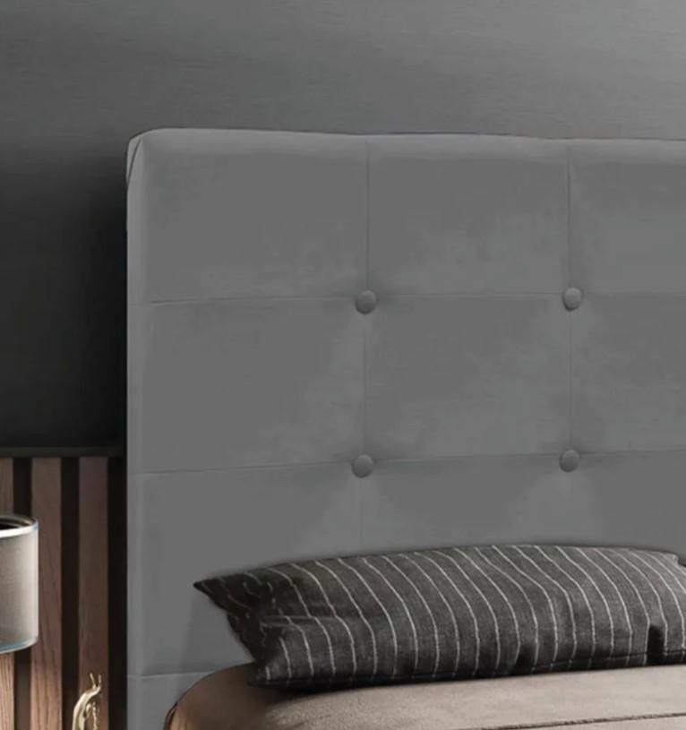 Cabeceira Solteiro Cama Box 90cm para Quarto Luna Suede Cinza M11 - D'Rossi