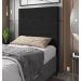 Cabeceira Solteiro Cama Box 90cm para Quarto Luna Suede Preto M11 - D'Rossi