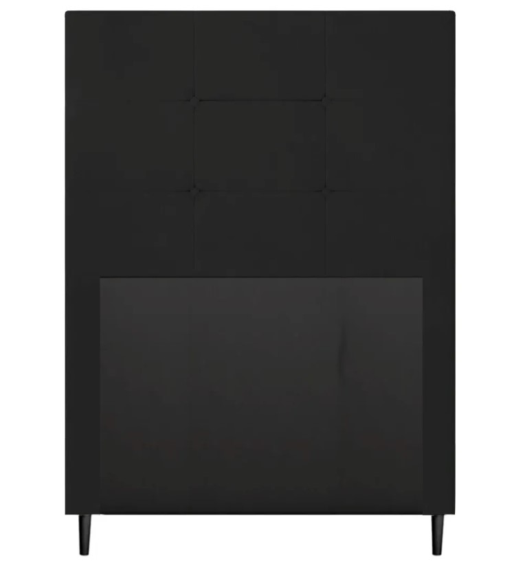 Cabeceira Solteiro Cama Box 90cm para Quarto Luna Suede Preto M11 - D'Rossi