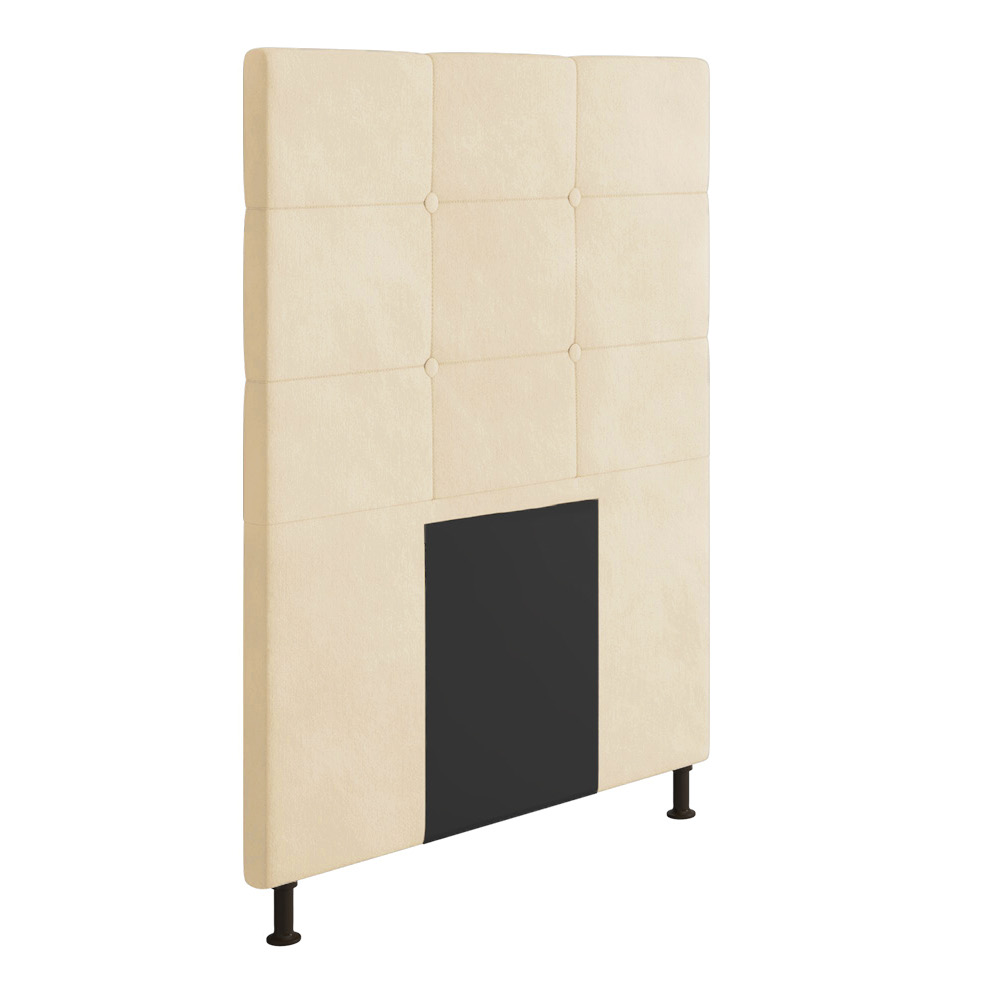 Cabeceira Solteiro Cama Box 90cm para Quarto Stambul Suede Bege M11 - D'Rossi