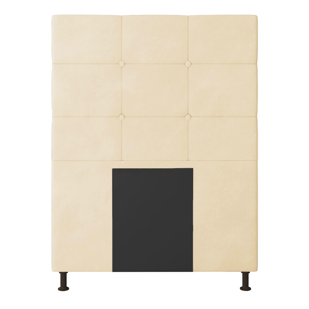 Cabeceira Solteiro Cama Box 90cm para Quarto Stambul Suede Bege M11 - D'Rossi