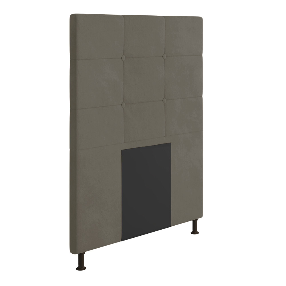 Cabeceira Solteiro Cama Box 90cm para Quarto Stambul Suede Grafite M11 - D'Rossi