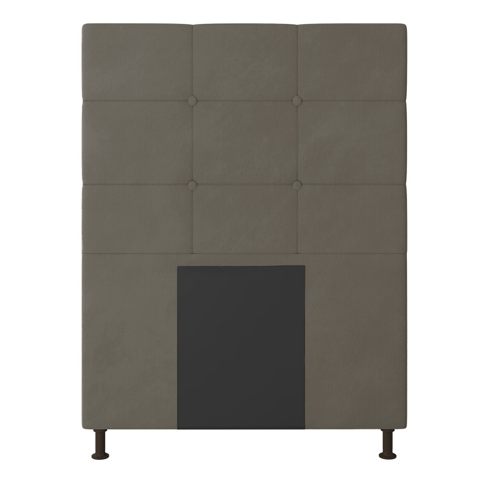 Cabeceira Solteiro Cama Box 90cm para Quarto Stambul Suede Grafite M11 - D'Rossi