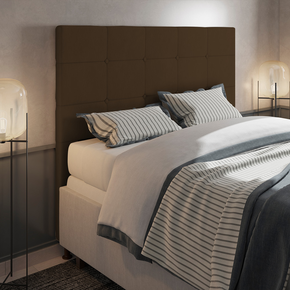 Cabeceira Stambul Para Cama Box Casal 140 cm Suede Marrom - D'Rossi