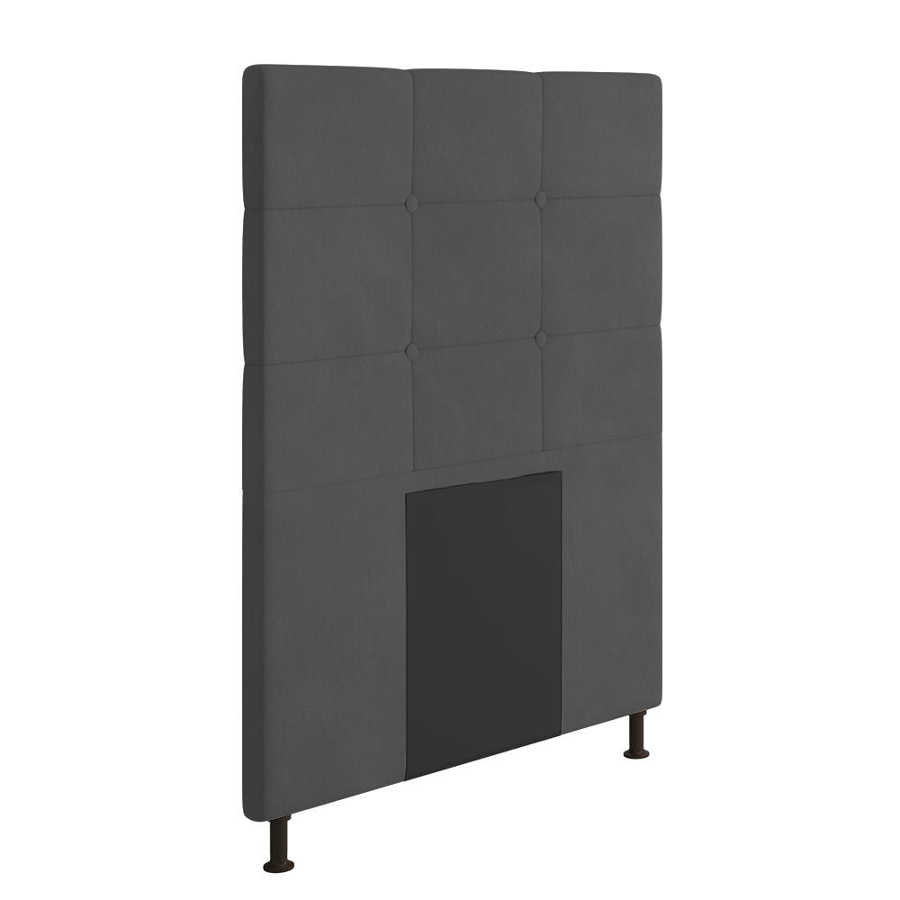 Cabeceira Stambul Para Cama Box Solteiro 90 cm Suede Grafite - D'Rossi